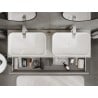 Mexen Orio meuble de salle de bain sous vasque 140 cm avec plateau, 2 tiroirs, gris mat - 91A10-14047-2-BFFC62