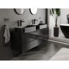 Mexen Orio armoire de salle de bain sous-vasque 140 cm avec plateau, 2 tiroirs, noir brillant - 91A10-14047-2-BFFC70
