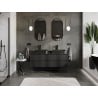 Mexen Orio meuble de salle de bain sous lavabo 140 cm avec plan de travail, 2 tiroirs, noir mat - 91A10-14047-2-BFFC71