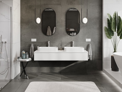 Mexen Orio meuble de salle de bain sous-lavabo 160 cm avec plan, 1 tiroir, blanc mat - 91A10-16023-1-BFC01