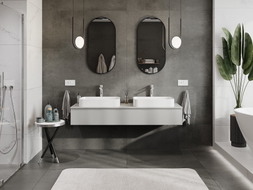 Mexen Orio meuble de salle de bain sous-vasque 160 cm avec plateau, 1 tiroir, gris mat - 91A10-16023-1-BFC62