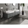 Mexen Orio meuble de salle de bain sous lavabo 160 cm avec plateau, 1 tiroir, graphite mat - 91A10-16023-1-BFC66