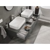 Mexen Orio meuble de salle de bain sous lavabo 160 cm avec plateau, 1 tiroir, graphite mat - 91A10-16023-1-BFC66