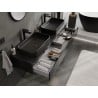 Mexen Orio meuble de salle de bain sous lavabo 160 cm avec plateau, 1 tiroir, noir brillant - 91A10-16023-1-BFC70