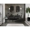 Mexen Orio meuble de salle de bain sous-lavabo 160 cm avec plateau, 1 tiroir, noir mat - 91A10-16023-1-BFC71