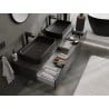 Mexen Orio meuble de salle de bain sous-lavabo 160 cm avec plateau, 1 tiroir, noir mat - 91A10-16023-1-BFC71