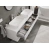 Mexen Orio meuble sous-lavabo 160 cm avec plateau, 2 tiroirs, blanc brillant - 91A10-16047-2-BFFC00