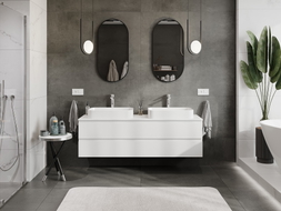 Mexen Orio meuble de salle de bain sous-lavabo 160 cm avec plan, 2 tiroirs, blanc mat - 91A10-16047-2-BFFC01