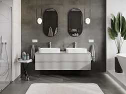 Mexen Orio meuble de salle de bain sous lavabo 160 cm avec plateau, 2 tiroirs, gris mat - 91A10-16047-2-BFFC62