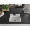 Mexen Milo évier en granit 1 cuve avec robinet de cuisine Rita, blanc - 6505-20-670300-70