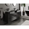 Mexen Orio meuble de salle de bains sous-lavabo 160 cm avec plan, 2 tiroirs, noir brillant - 91A10-16047-2-BFFC70