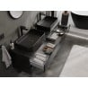 Mexen Orio meuble de salle de bains sous-lavabo 160 cm avec plan, 2 tiroirs, noir brillant - 91A10-16047-2-BFFC70