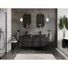 Mexen Orio meuble de salle de bain sous vasque 160 cm avec plateau, 2 tiroirs, noir mat - 91A10-16047-2-BFFC71