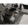 Mexen Orio meuble de salle de bain sous vasque 160 cm avec plateau, 2 tiroirs, noir mat - 91A10-16047-2-BFFC71