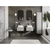 Mexen Rivel meuble de salle de bain sous-vasque 50 cm avec plateau, 1 tiroir, rainuré, gris mat - 91A20-05023-1-BFC62