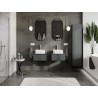 Mexen Rivel meuble de salle de bains sous lavabo 50 cm avec plateau, 1 tiroir, rainuré, graphite mat - 91A20-05023-1-BFC66