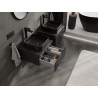 Mexen Rivel meuble de salle de bain sous-vasque 50 cm avec plateau, 1 tiroir, rainuré, noir mat - 91A20-05023-1-BFC71