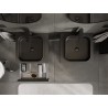 Mexen Rivel meuble de salle de bain sous-vasque 50 cm avec plateau, 1 tiroir, rainuré, noir mat - 91A20-05023-1-BFC71