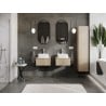 Mexen Rivel meuble de salle de bains sous-lavabo 50 cm avec plan de travail, 1 tiroir, rainuré, chêne - 91A20-05023-1-BFC81