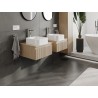 Mexen Rivel meuble de salle de bains sous-lavabo 50 cm avec plan de travail, 1 tiroir, rainuré, chêne - 91A20-05023-1-BFC81