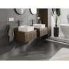 Mexen Rivel armoire de salle de bain sous-vasque 50 cm avec plateau, 1 tiroir, rainuré, noyer - 91A20-05023-1-BFC86