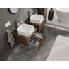 Mexen Rivel armoire de salle de bain sous-vasque 50 cm avec plateau, 1 tiroir, rainuré, noyer - 91A20-05023-1-BFC86