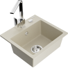 Mexen Milo évier en granit 1-bac avec robinet de cuisine Rita, beige - 6505-69-670300-00