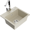Mexen Milo évier en granit à 1 cuve avec robinet mélangeur Rita, Beige - 6505-69-670300-00