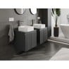 Mexen Rivel meuble de salle de bain sous-lavabo 50 cm avec plateau, 1 tiroir, rainuré, graphite mat - 91A20-05047-1-BFC66