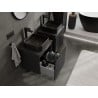 Mexen Rivel meuble de salle de bains sous vasque 50 cm avec plateau, 1 tiroir, rainuré, noir mat - 91A20-05047-1-BFC71
