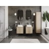 Mexen Rivel meuble de salle de bain sous lavabo 50 cm avec plateau, 1 tiroir, rainuré, chêne - 91A20-05047-1-BFC81