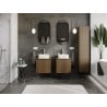 Mexen Rivel meuble de salle de bains sous-vasque 50 cm avec plateau, 1 tiroir, rainuré, noyer - 91A20-05047-1-BFC86