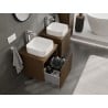 Mexen Rivel meuble de salle de bains sous-vasque 50 cm avec plateau, 1 tiroir, rainuré, noyer - 91A20-05047-1-BFC86
