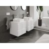 Mexen Rivel armoire de salle de bain sous-vasque 50 cm avec plateau, 2 tiroirs, rainurée, blanc mat - 91A20-05047-2-BFFC01