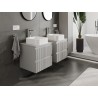 Mexen Rivel armoire de salle de bain sous-vasque 50 cm avec plateau, 2 tiroirs, cannelée, gris mat - 91A20-05047-2-BFFC62