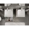 Mexen Rivel armoire de salle de bain sous-vasque 50 cm avec plateau, 2 tiroirs, cannelée, gris mat - 91A20-05047-2-BFFC62