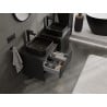Mexen Rivel armoire de salle de bain sous vasque 50 cm avec plateau, 2 tiroirs, rainurée, noir mat - 91A20-05047-2-BFFC71