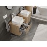 Mexen Rivel armoire de salle de bains 50 cm avec plateau, 2 tiroirs, rainurée, chêne - 91A20-05047-2-BFFC81