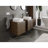 Mexen Rivel meuble de salle de bains sous lavabo 50 cm avec plateau, 2 tiroirs, cannelé, noyer - 91A20-05047-2-BFFC86