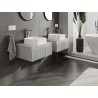 Mexen Rivel meuble de salle de bain sous lavabo 60 cm avec plan de travail, 1 tiroir, rainuré, gris mat - 91A20-06023-1-BFC62
