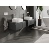 Mexen Rivel meuble de salle de bain sous-lavabo 60 cm avec plateau, 1 tiroir, rainuré, graphite mat - 91A20-06023-1-BFC66