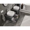 Mexen Rivel meuble de salle de bain sous-lavabo 60 cm avec plateau, 1 tiroir, rainuré, graphite mat - 91A20-06023-1-BFC66