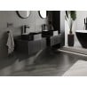 Mexen Rivel meuble de salle de bain 60 cm avec plateau, 1 tiroir, rainuré, noir mat - 91A20-06023-1-BFC71