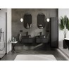 Mexen Rivel meuble de salle de bain 60 cm avec plateau, 1 tiroir, rainuré, noir mat - 91A20-06023-1-BFC71