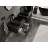 Mexen Rivel meuble de salle de bain 60 cm avec plateau, 1 tiroir, rainuré, noir mat - 91A20-06023-1-BFC71