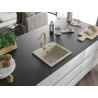 Mexen Milo évier en granit 1 bac avec robinet de cuisine Rita, beige - 6505-69-670300-69