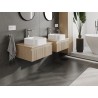 Mexen Rivel meuble de salle de bain sous lavabo 60 cm avec plan de travail, 1 tiroir, rainuré, chêne - 91A20-06023-1-BFC81