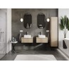 Mexen Rivel meuble de salle de bain sous lavabo 60 cm avec plan de travail, 1 tiroir, rainuré, chêne - 91A20-06023-1-BFC81