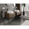 Mexen Rivel armoire de salle de bains sous-lavabo 60 cm avec plateau, 1 tiroir, rainurée, noyer - 91A20-06023-1-BFC86