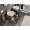 Mexen Rivel armoire de salle de bains sous-lavabo 60 cm avec plateau, 1 tiroir, rainurée, noyer - 91A20-06023-1-BFC86